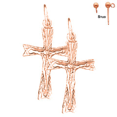 14K or 18K Gold Latin Crucifix Earrings