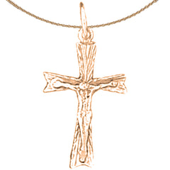 14K or 18K Gold Latin Crucifix Pendant