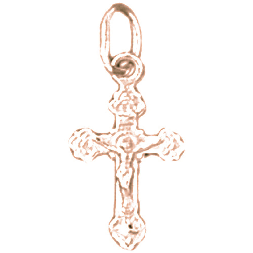 14K or 18K Gold Latin Crucifix Pendant