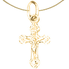 14K or 18K Gold Latin Crucifix Pendant