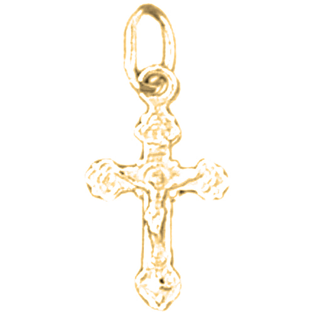 14K or 18K Gold Latin Crucifix Pendant