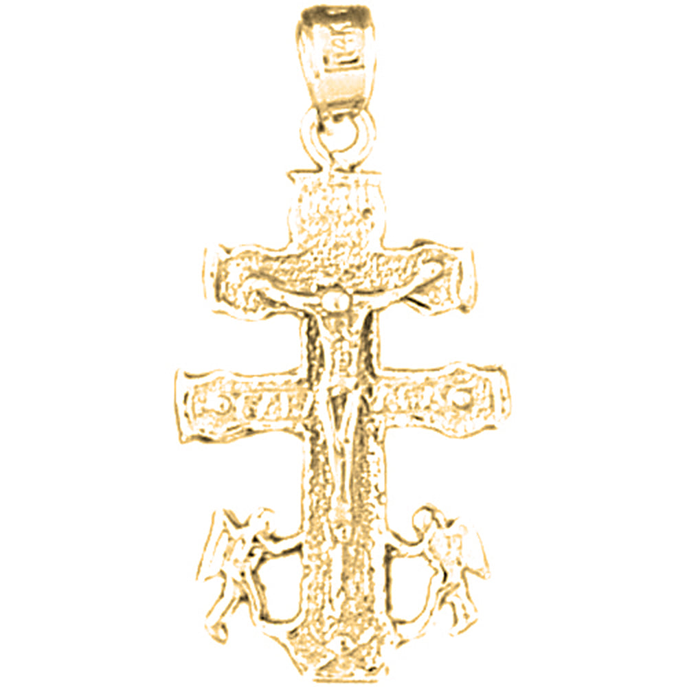 14K or 18K Gold Caravaca Crucifix Pendant