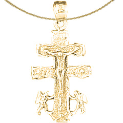 14K or 18K Gold Caravaca Crucifix Pendant