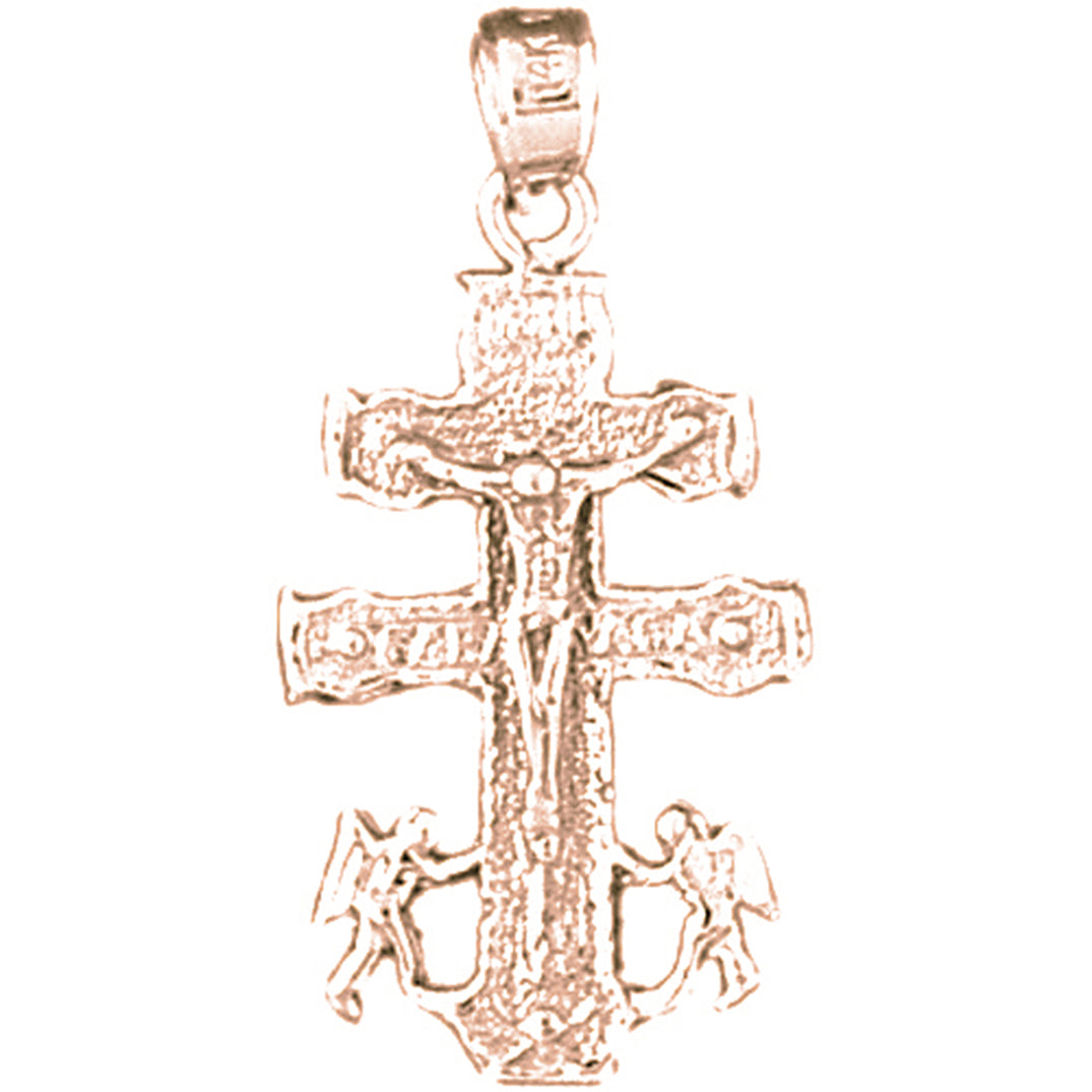 14K or 18K Gold Caravaca Crucifix Pendant