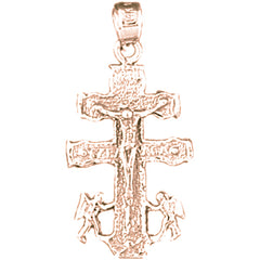 14K or 18K Gold Caravaca Crucifix Pendant