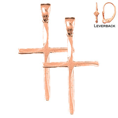 14K or 18K Gold Latin Cross Earrings