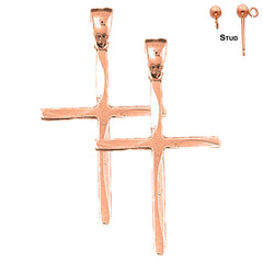 14K or 18K Gold Latin Cross Earrings