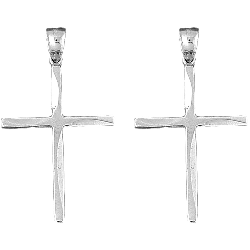 14K or 18K Gold 44mm Latin Cross Earrings