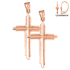 14K or 18K Gold Latin Cross Earrings