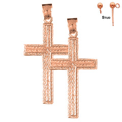 14K or 18K Gold Latin Cross Earrings