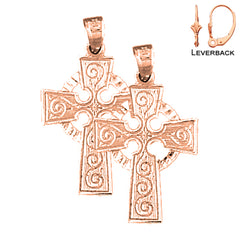 14K or 18K Gold Celtic Cross Earrings