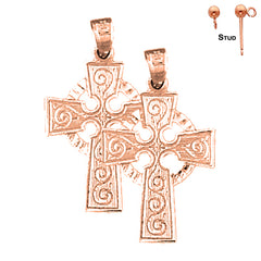 14K or 18K Gold Celtic Cross Earrings