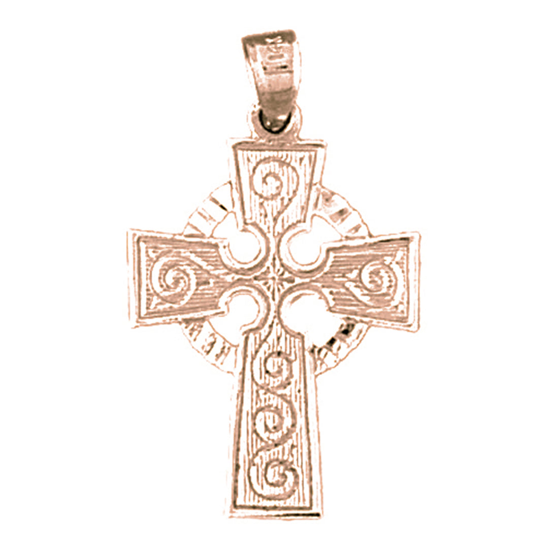 14K or 18K Gold Celtic Cross Pendant