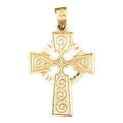 14K or 18K Gold Celtic Cross Pendant