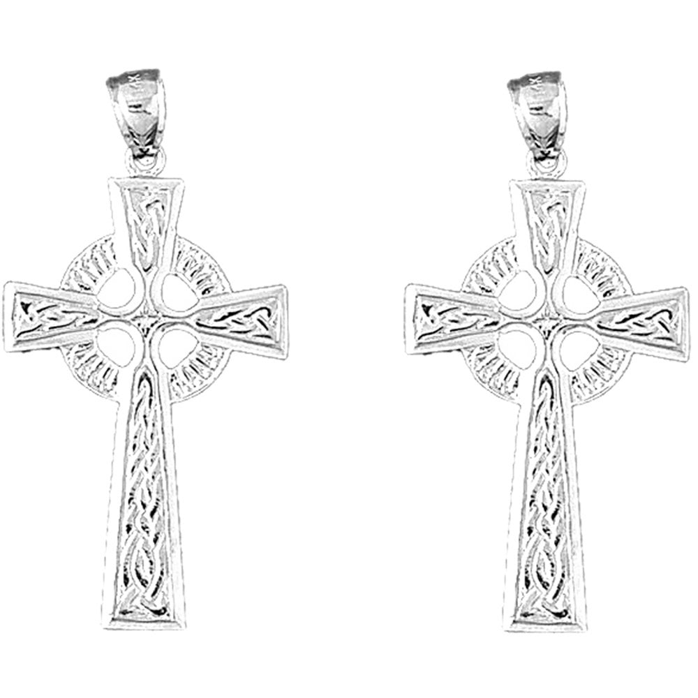 Sterling Silver 45mm Celtic Cross Earrings