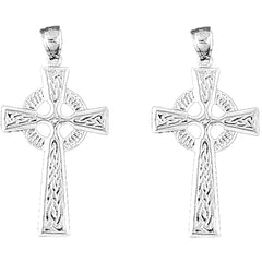 Sterling Silver 45mm Celtic Cross Earrings