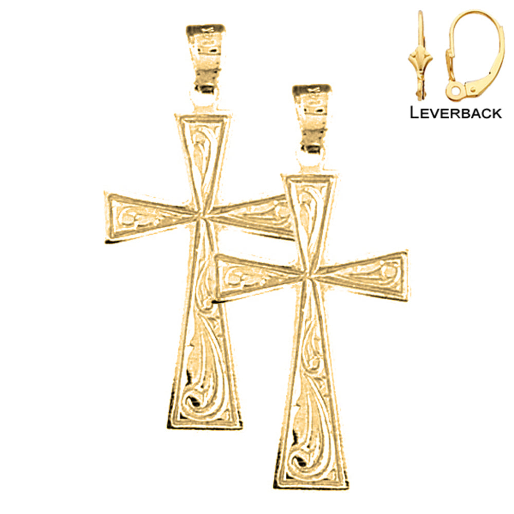 Pendientes Cruz Celta de Oro de 14K o 18K