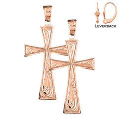 14K or 18K Gold Celtic Cross Earrings