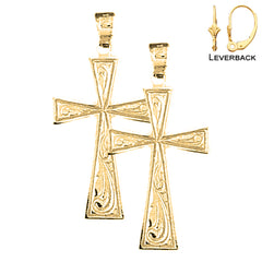 14K or 18K Gold Celtic Cross Earrings