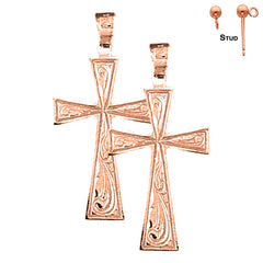 14K or 18K Gold Celtic Cross Earrings