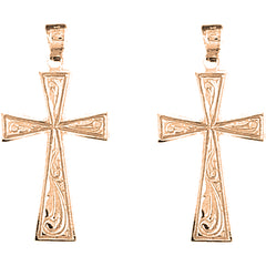 14K or 18K Gold 33mm Celtic Cross Earrings