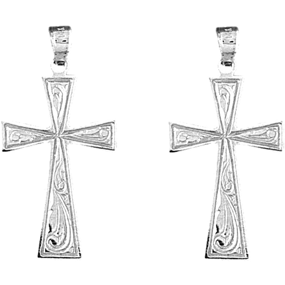 Sterling Silver 33mm Celtic Cross Earrings