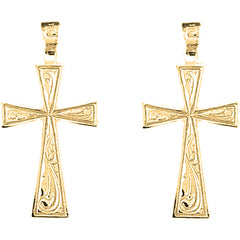 14K or 18K Gold 33mm Celtic Cross Earrings