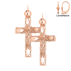 14K or 18K Gold Latin Cross Earrings