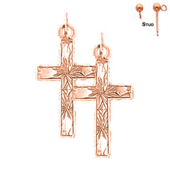 14K or 18K Gold Latin Cross Earrings