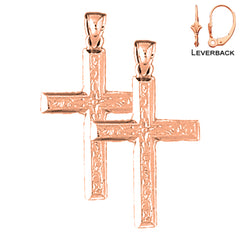 14K or 18K Gold Latin Cross Earrings