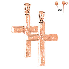 14K or 18K Gold Latin Cross Earrings