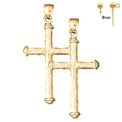 14K or 18K Gold Other Cross Earrings