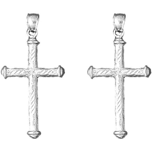 14K or 18K Gold 39mm Other Cross Earrings