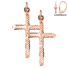 14K or 18K Gold Latin Cross Earrings