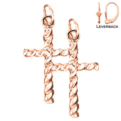 14K or 18K Gold Latin Cross Earrings