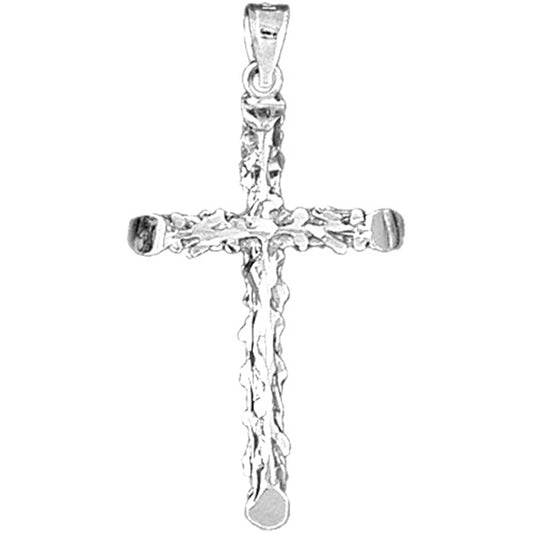 14K or 18K Gold Floral Cross Pendant