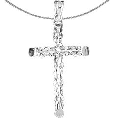 14K or 18K Gold Floral Cross Pendant