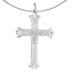 14K or 18K Gold Budded Cross Pendant