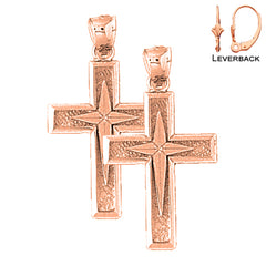 14K or 18K Gold Latin Cross Earrings