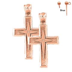 14K or 18K Gold Latin Cross Earrings