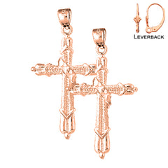 14K or 18K Gold Methodist Cross Earrings