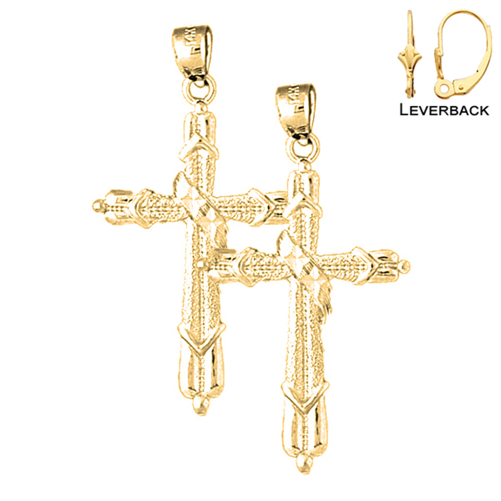 14K or 18K Gold Methodist Cross Earrings