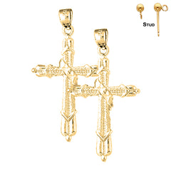 Sterling Silver 40mm Methodist Cross Earrings (White or Yellow Gold Plated)