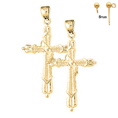 14K oder 18K Gold Methodistenkreuz Ohrringe