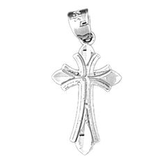 14K or 18K Gold Budded Cross Pendant