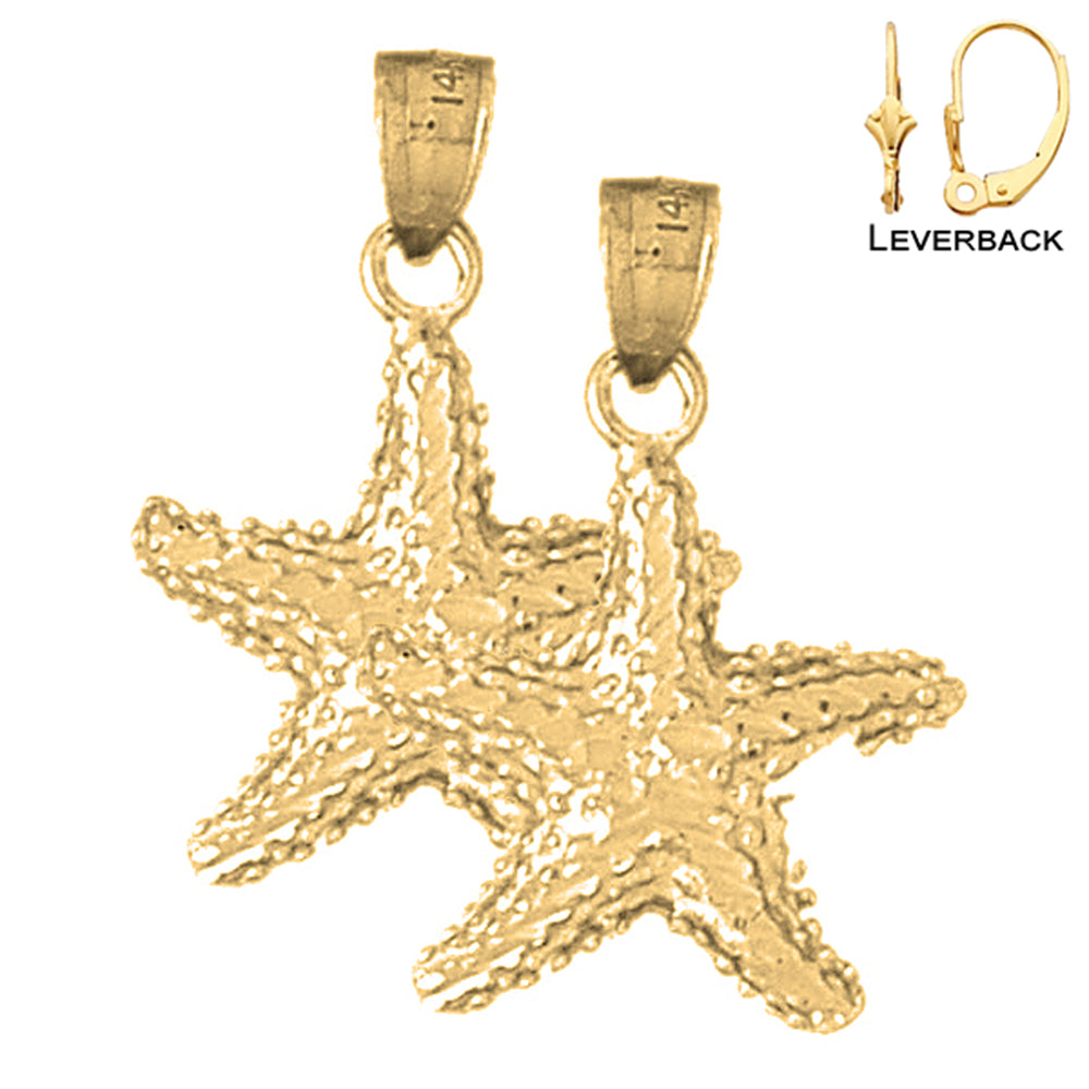 14K or 18K Gold Starfish Earrings