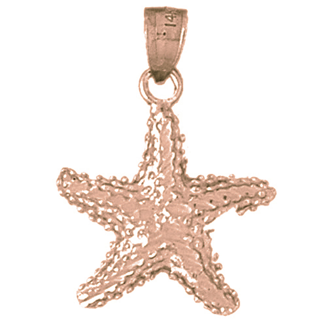 10K, 14K or 18K Gold Starfish Pendant