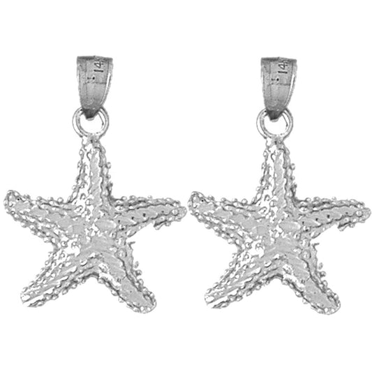 Sterling Silver 27mm Starfish Earrings