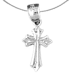 14K or 18K Gold Budded Cross Pendant