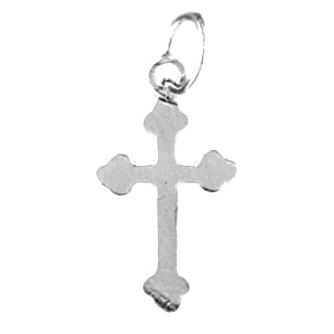 14K or 18K Gold Budded Cross Pendant